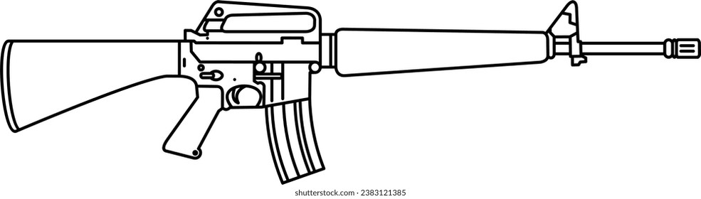 firearm vector. gun , soldier, shoot