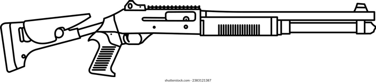 Feuerwaffenvektor. Gewehr, Soldat, schießen