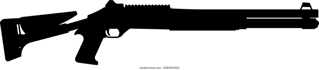 Feuerwaffenvektor. Gewehr, Soldat, schießen