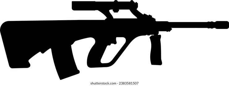 firearm vector. gun , soldier, shoot