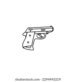 vector de ilustración del doodle por concepto de armas de fuego