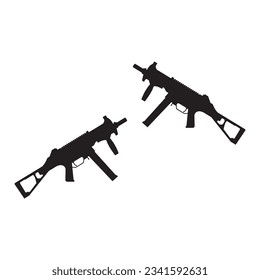 Diseño de la ilustración de la plantilla de vectores de icono de armas de fuego