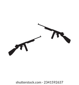 Diseño de la ilustración de la plantilla de vectores de icono de armas de fuego