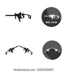 Diseño de la ilustración de la plantilla de vectores de icono de armas de fuego