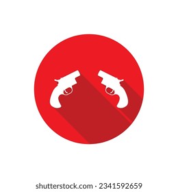 Diseño de la ilustración de la plantilla de vectores de icono de armas de fuego