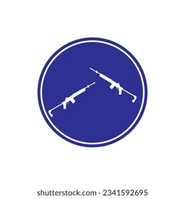 Diseño de la ilustración de la plantilla de vectores de icono de armas de fuego