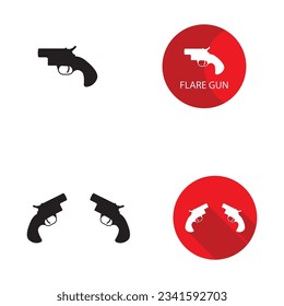 Diseño de la ilustración de la plantilla de vectores de icono de armas de fuego