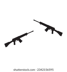 Diseño de la ilustración de la plantilla de vectores de icono de armas de fuego 