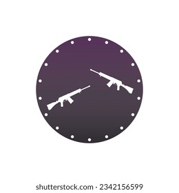 Diseño de la ilustración de la plantilla de vectores de icono de armas de fuego 