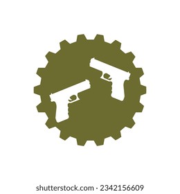 Diseño de la ilustración de la plantilla de vectores de icono de armas de fuego 