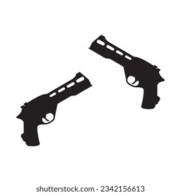 Diseño de la ilustración de la plantilla de vectores de icono de armas de fuego 