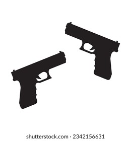 Diseño de la ilustración de la plantilla de vectores de icono de armas de fuego 