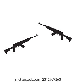 Diseño de la ilustración de la plantilla de vectores de icono de armas de fuego