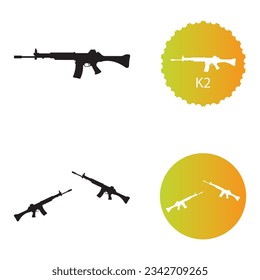 Diseño de la ilustración de la plantilla de vectores de icono de armas de fuego
