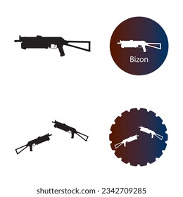 Diseño de la ilustración de la plantilla de vectores de icono de armas de fuego