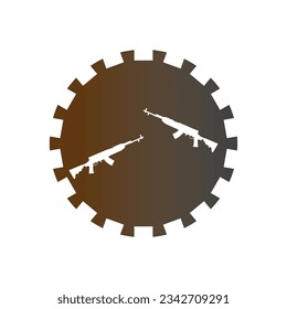 Diseño de la ilustración de la plantilla de vectores de icono de armas de fuego