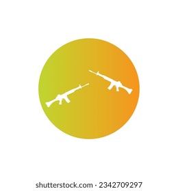 Diseño de la ilustración de la plantilla de vectores de icono de armas de fuego