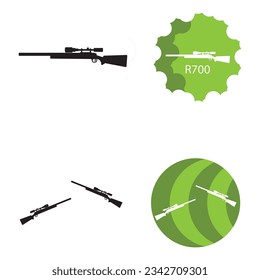 Diseño de la ilustración de la plantilla de vectores de icono de armas de fuego