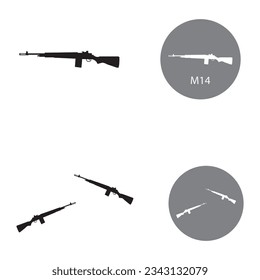 Diseño de la ilustración de la plantilla de vectores de icono de armas de fuego