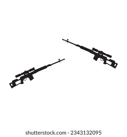 Diseño de la ilustración de la plantilla de vectores de icono de armas de fuego
