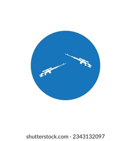 Diseño de la ilustración de la plantilla de vectores de icono de armas de fuego