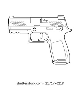 Firearms Line Art Style Shooting Gun Stock Vector (Royalty Free ...