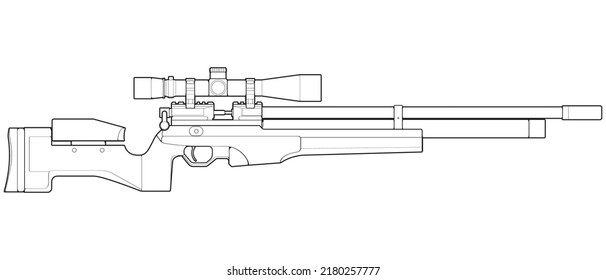 Firearms Line Art Style Shooting Gun Stock Vector (Royalty Free ...