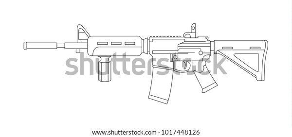 銃器 射撃銃 武器イラスト ベクターライン 銃イラスト 古銃 軍のコンセプト のベクター画像素材 ロイヤリティフリー