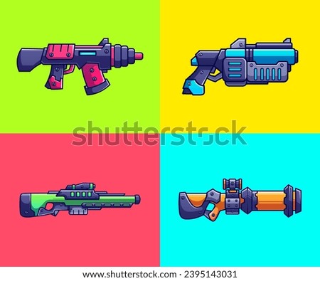 firearms vector illustration , cartoon collection
