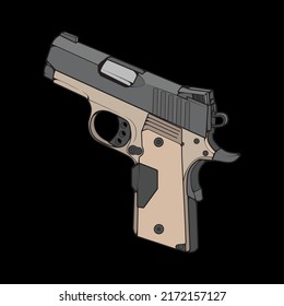 Estilo vectorial de armas de fuego, arma de tiro, ilustración de arma, línea vectorial, ilustración de arma, arma moderna, concepto militar, pistola para entrenamiento
