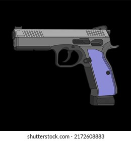 Vektorgrafik-Feuerwaffen, Schusswaffe, Vektorgrafik, Vektorgrafik, Schusswaffengrafik, Moderne Waffe, Militärkonzept, Pistole für die Ausbildung
