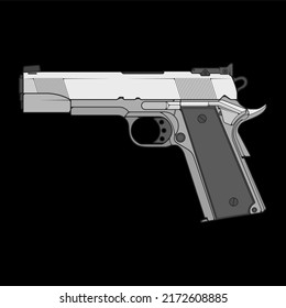 Estilo vectorial de armas de fuego, arma de tiro, ilustración de arma, línea vectorial, ilustración de arma, arma moderna, concepto militar, pistola para entrenamiento
