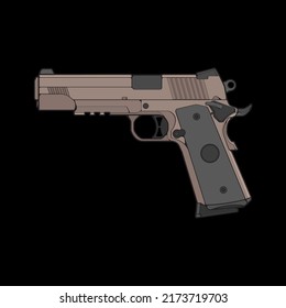 Estilo vectorial de armas de fuego, arma de tiro, ilustración de arma, línea vectorial, ilustración de arma, arma moderna, concepto militar, pistola para entrenamiento
