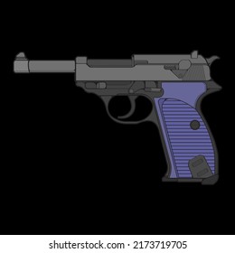 Vektorgrafik-Feuerwaffen, Schusswaffe, Vektorgrafik, Vektorgrafik, Schusswaffengrafik, Moderne Waffe, Militärkonzept, Pistole für die Ausbildung
