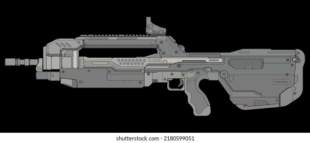 Firearms vector style, Shooting gun, Weapon illustration, Vector Line, Gun illustration, Modern Gun, Military concept, Pistol for training
