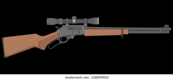Firearms vector style, Shooting gun, Weapon illustration, Vector Line, Gun illustration, Modern Gun, Military concept, Pistol for training
