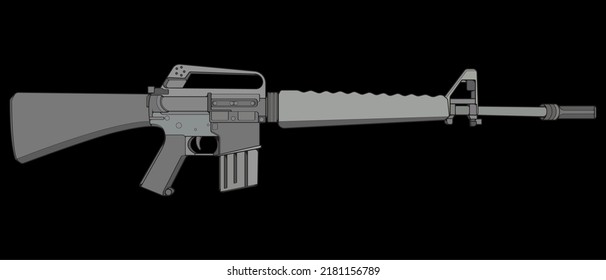 Vektorgrafik-Feuerwaffen, Schusswaffe, Vektorgrafik, Vektorgrafik, Schusswaffengrafik, Moderne Waffe, Militärkonzept, Pistole für die Ausbildung
