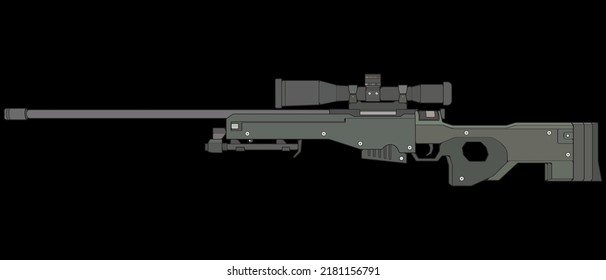 Estilo vectorial de armas de fuego, arma de tiro, ilustración de arma, línea vectorial, ilustración de arma, arma moderna, concepto militar, pistola para entrenamiento

