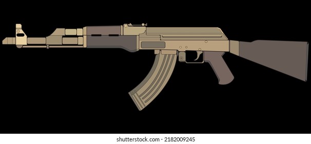 Estilo vectorial de armas de fuego, arma de tiro, ilustración de arma, línea vectorial, ilustración de arma, arma moderna, concepto militar, pistola para entrenamiento
