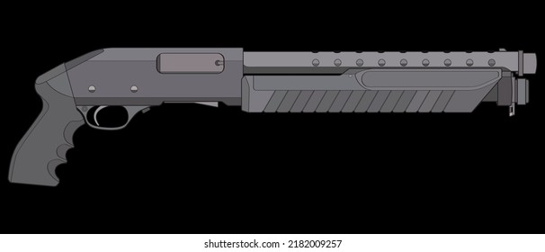 Firearms vector style, Shooting gun, Weapon illustration, Vector Line, Gun illustration, Modern Gun, Military concept, Pistol for training
