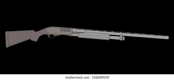 Estilo vectorial de armas de fuego, arma de tiro, ilustración de arma, línea vectorial, ilustración de arma, arma moderna, concepto militar, pistola para entrenamiento
