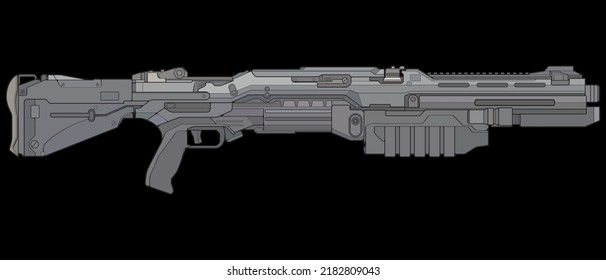 Firearms vector style, Shooting gun, Weapon illustration, Vector Line, Gun illustration, Modern Gun, Military concept, Pistol for training
