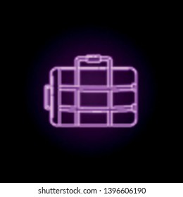 Fire-bag neon icon. Elements of fireman set. Simple icon for websites, web design, mobile app, info graphics