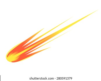 fireball comet meteor asteroide vector