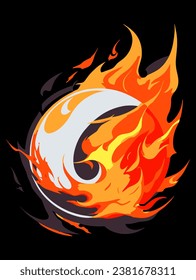 Fireball element flame effect vfx isolated vector illustration