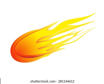 Fireball Fire Ball Comet Meteor Vector Stock Vector (Royalty Free ...