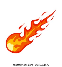 fireball in flight, vector illustration