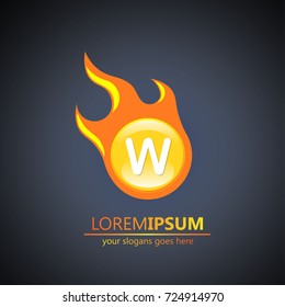 FIreball Letter W Logo