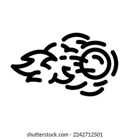vector de icono de línea de bola de fuego. signo de bola de fuego. símbolo de contorno aislado ilustración negra