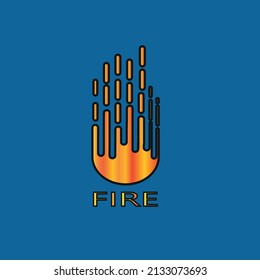 fireball logo design isolated on blue background